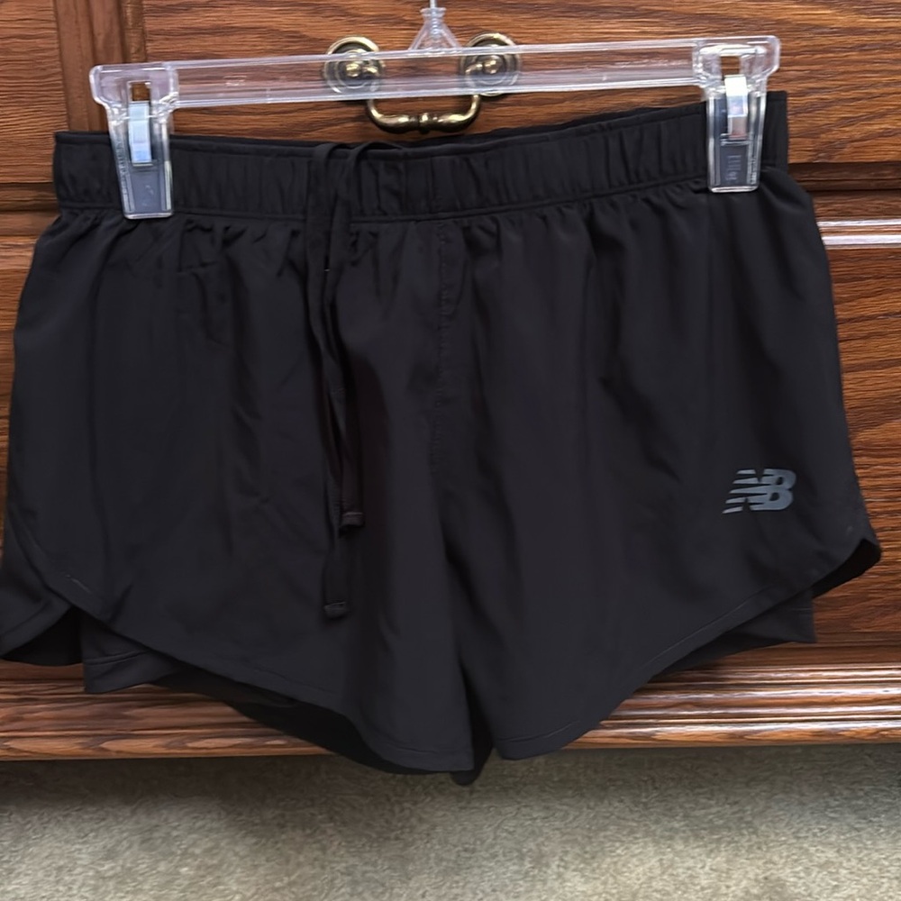 Running shorts with built in under shorts.